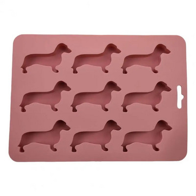 Ledo padėklas Desertinės formos Maisto klasės Lankstus karščiui atsparus 9 ertmės Lengvai išimamas ledas Gaminamas itin minkštas taksas, šuns formos P