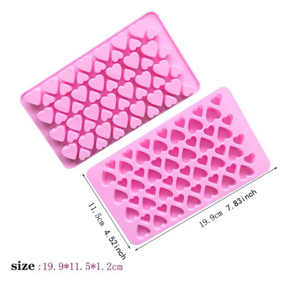 56 Μέγεθος τρύπας σε σχήμα καρδιάς Φόρμα σοκολάτας σιλικόνης δύο ειδών αγάπη Φόρμα ψησίματος καραμέλα Ζελέ Μπισκότο Κόλλα δίσκος πάγου Φόρμα σταγόνας
