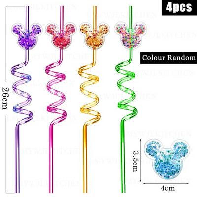 Νέα Mouse Straw μπομπονιέρες για πάρτι γενεθλίων Προμήθειες για πάρτι γενεθλίων Glitter Mouse καλαμάκια για αγόρια κορίτσια διακόσμηση πάρτι Καλαμάκια επαναχρησιμοποιήσιμα