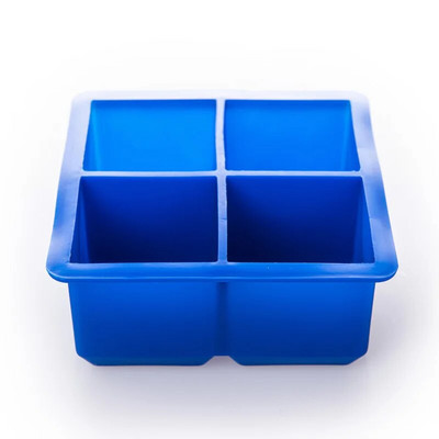 4 πλέγμαΜεγάλο καλούπι σιλικόνης για παγάκια Τετράγωνος δίσκος Μούχλα για παγομηχανή Αξεσουάρ κουζίνας