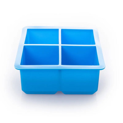 4 πλέγμαΜεγάλο καλούπι σιλικόνης για παγάκια Τετράγωνος δίσκος Μούχλα για παγομηχανή Αξεσουάρ κουζίνας