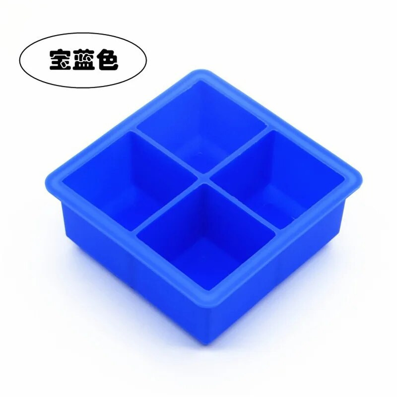 4 πλέγμαΜεγάλο καλούπι σιλικόνης για παγάκια Τετράγωνος δίσκος Μούχλα για παγομηχανή Αξεσουάρ κουζίνας