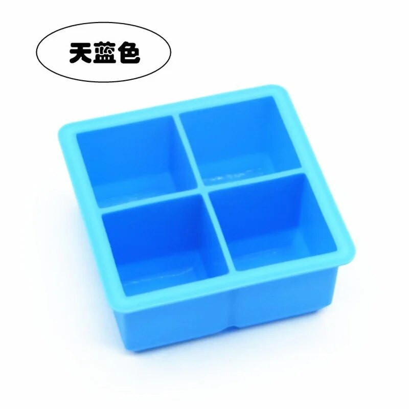 4 πλέγμαΜεγάλο καλούπι σιλικόνης για παγάκια Τετράγωνος δίσκος Μούχλα για παγομηχανή Αξεσουάρ κουζίνας