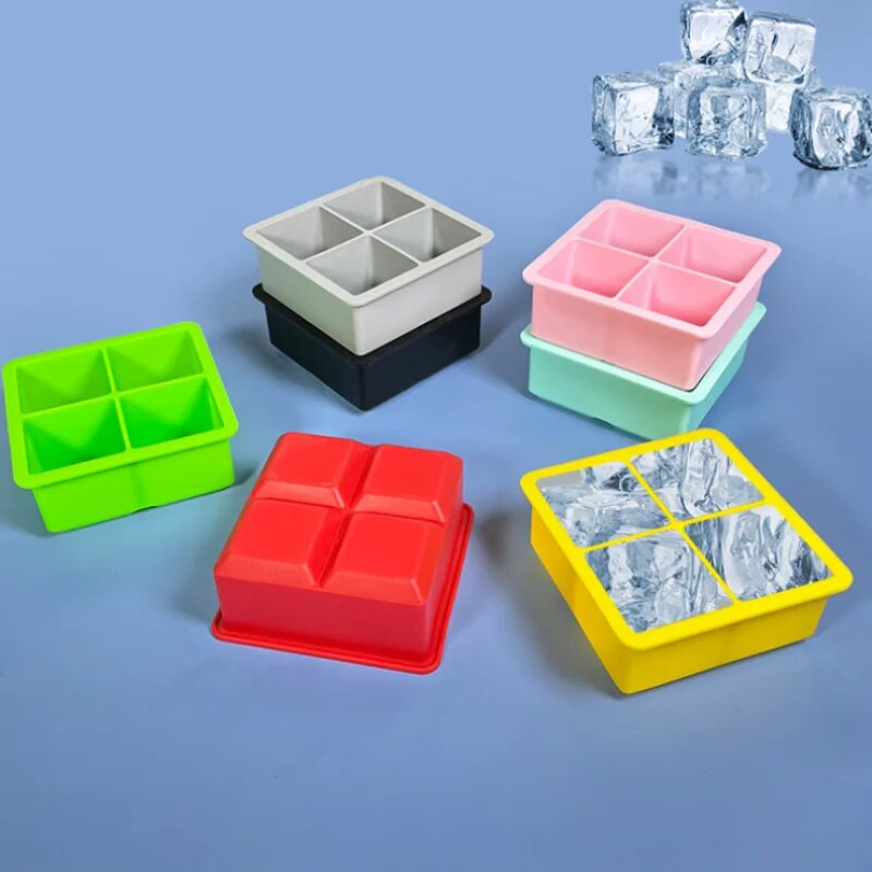 4 restiga jääkuubikuvorm ilma kaaneta Silikoonist jäämasina jäävorm viskikokteili brändi jaoks, suur Cubitera jääkandik jääkuubikuvorm