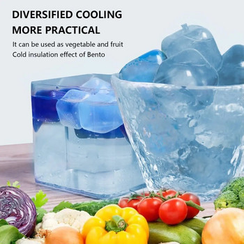 10 бр. Сини кубчета лед за многократна употреба, PVC нетопящи се кубчета лед Хранителни пластмасови студени напитки без разреждане