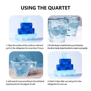10 бр. Сини кубчета лед за многократна употреба, PVC нетопящи се кубчета лед Хранителни пластмасови студени напитки без разреждане