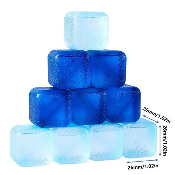 10 τμχ επαναχρησιμοποιήσιμα μπλε παγάκια PVC που δεν λιώνουν παγάκια πλαστικά κρύα ποτά χωρίς αραίωση