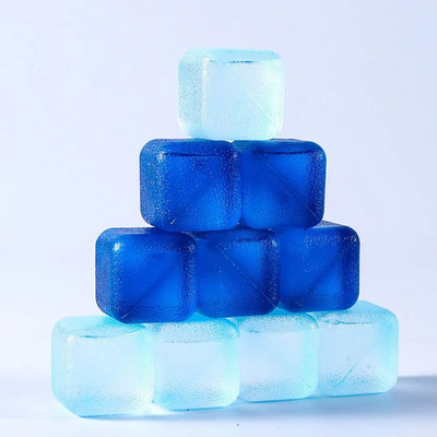 10 buc. Cuburi de gheață albastre reutilizabile PVC cub de gheață care nu se topește Băuturi reci din plastic de calitate alimentară fără diluare