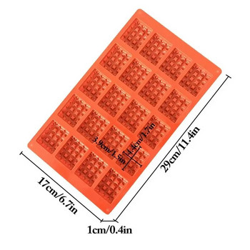 Φόρμα 1 τεμαχίου σιλικόνης για βάφλες με 20 κοιλότητες Μίνι διακοσμητικά φορμάκια για κέικ σοκολατένια σκεύη ψησίματος Εργαλεία για βάφλες κουζίνας DIY