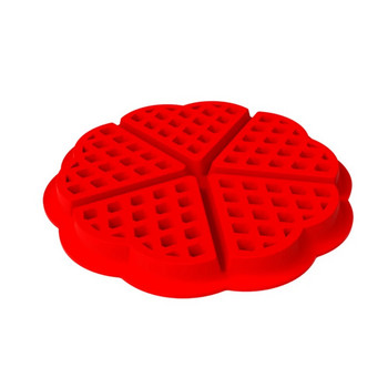 Квадратна форма за гофрети с форма на сърце Силиконова форма за торта Направи си сам Инструменти за приготвяне на вафли Инструменти за печене Кухненски аксесоари
