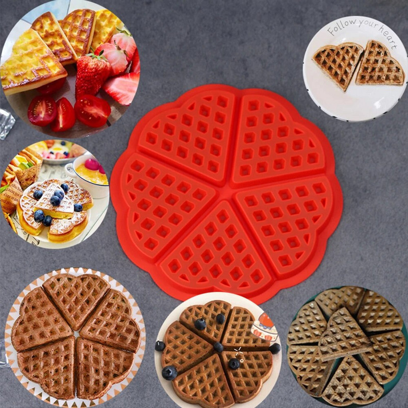 Τετράγωνη φόρμα για μάφιν σε σχήμα καρδιάς Φόρμα σιλικόνης για κέικ Diy βάφλες Εργαλεία παρασκευής μπισκότων Εργαλεία ψησίματος Αξεσουάρ κουζίνας