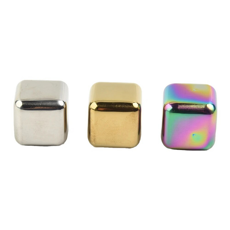 Nerūdijančio plieno ledo kubeliai Ledo blokas Daugkartiniai atšaldymo akmenukai viskio vyno gėrimui šaltam vėsinimui uolienų juostos šaldymo aušintuvas