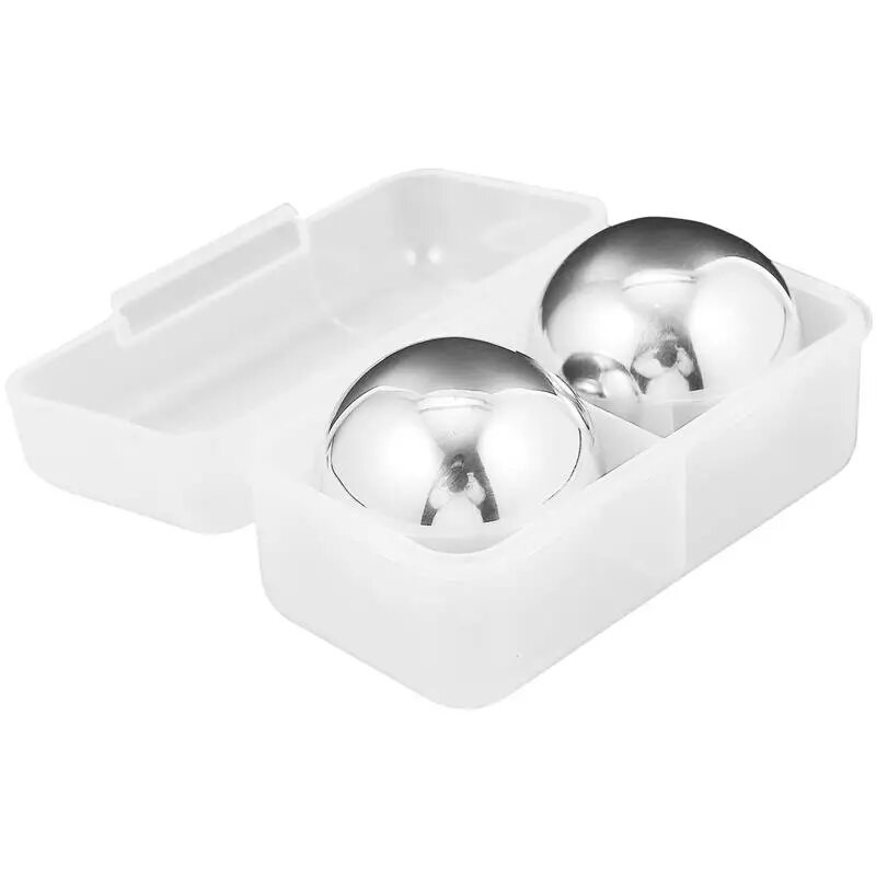 2 vnt. nerūdijančio plieno ledo kubeliai, daugkartiniai šaldantys akmenys metaliniai akmenys rutulinis viskis degtinė vynas alus uolienų aušintuvas baro įrankiai