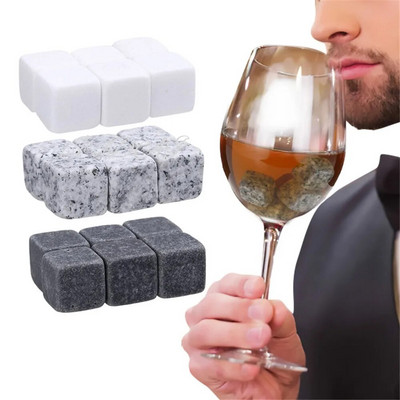 6 τεμ. Whisky Stones Sipping Ice Cube Cooler Επαναχρησιμοποιούμενο Whisky Ice Stone Whisky Natural Rocks Bar Wine Cooler Party Δώρο γάμου
