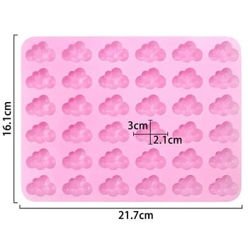 Облаци Силиконова форма Форма за времето DIY Печене на торта Шоколадов фондан Форма за кубчета лед Шоколадов мус Декорация на торта Форма за печене