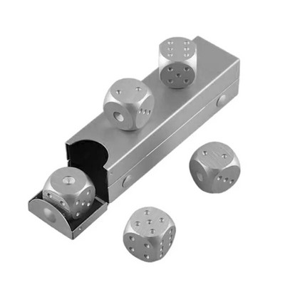 5 vnt Aliuminio lydinio kauliukų rinkinys Metalinis viskio kauliukų akmenų ledo kubelių kibiras Daugkartinis Laikykite vyną atšaldomi kauliukai pokerio vakarėlio kauliukų rinkinys