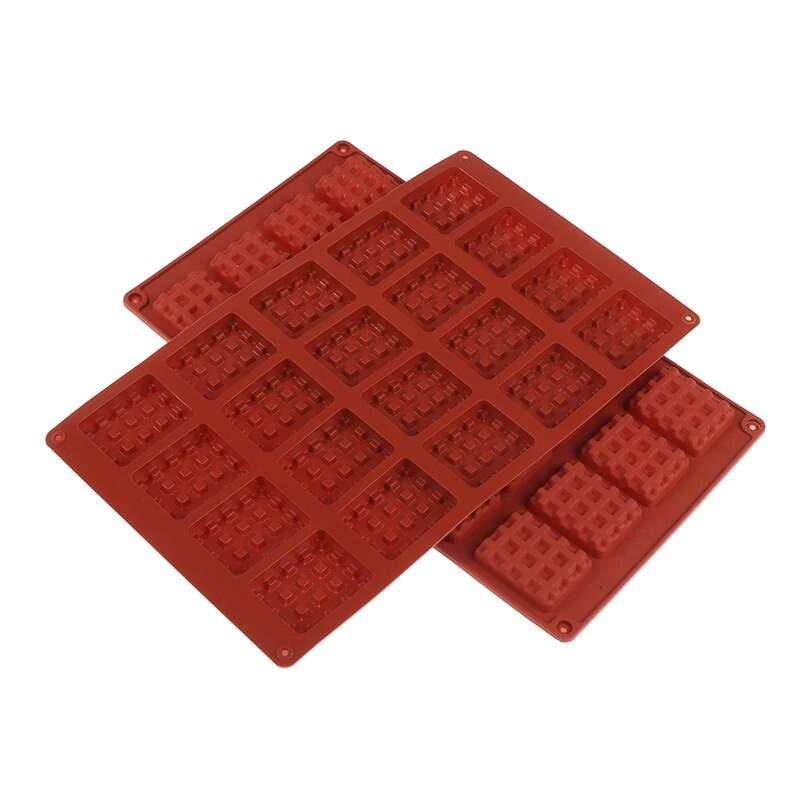 1 vnt 18 tipų silikoninė 20 ertmių vaflinių saldainių formelė pasidaryk pats stačiakampė šokolado gaminimo priemonė Kūrybinės vaflinės kepimo formos priedas