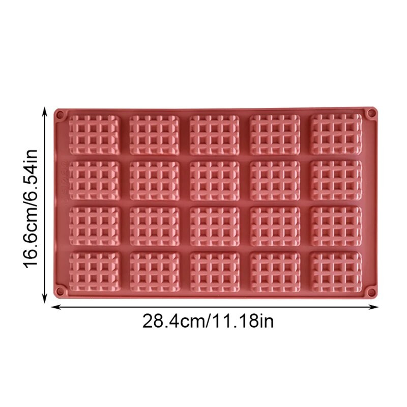 1 vnt 18 tipų silikoninė 20 ertmių vaflinių saldainių formelė pasidaryk pats stačiakampė šokolado gaminimo priemonė Kūrybinės vaflinės kepimo formos priedas