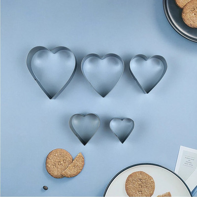 Rinkinys (3 vnt. / 5 vnt.) 430 nerūdijančio plieno sausainių formelių putėsiai, apskritimas animacinio filmo formos angelo lokio pjaustymo formų kepimo įrankis