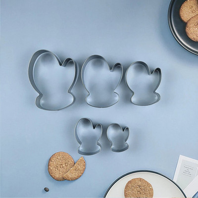 Rinkinys (3 vnt. / 5 vnt.) 430 nerūdijančio plieno sausainių formelių putėsiai, apskritimas animacinio filmo formos angelo lokio pjaustymo formų kepimo įrankis