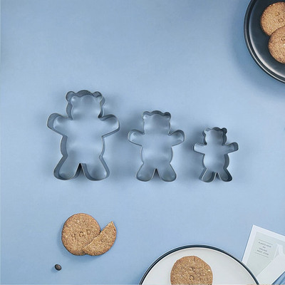 Rinkinys (3 vnt. / 5 vnt.) 430 nerūdijančio plieno sausainių formelių putėsiai, apskritimas animacinio filmo formos angelo lokio pjaustymo formų kepimo įrankis