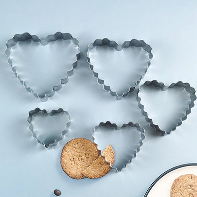 Rinkinys (3 vnt. / 5 vnt.) 430 nerūdijančio plieno sausainių formelių putėsiai, apskritimas animacinio filmo formos angelo lokio pjaustymo formų kepimo įrankis