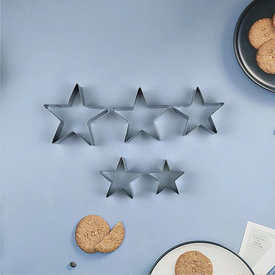 Rinkinys (3 vnt. / 5 vnt.) 430 nerūdijančio plieno sausainių formelių putėsiai, apskritimas animacinio filmo formos angelo lokio pjaustymo formų kepimo įrankis