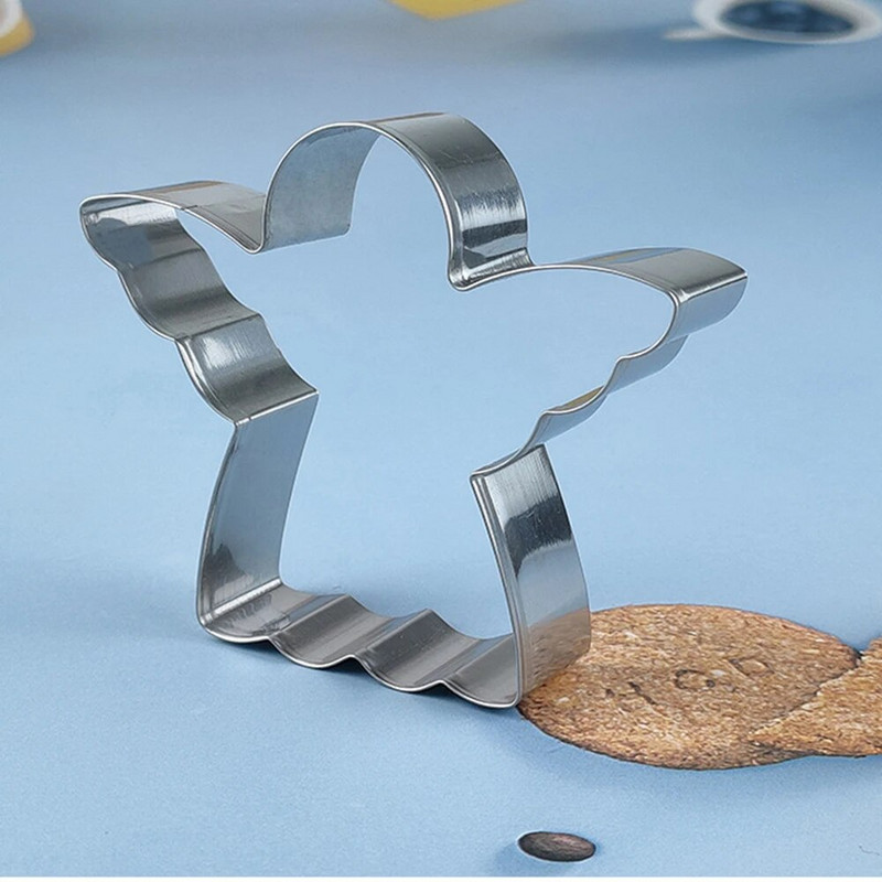 Rinkinys (3 vnt. / 5 vnt.) 430 nerūdijančio plieno sausainių formelių putėsiai, apskritimas animacinio filmo formos angelo lokio pjaustymo formų kepimo įrankis