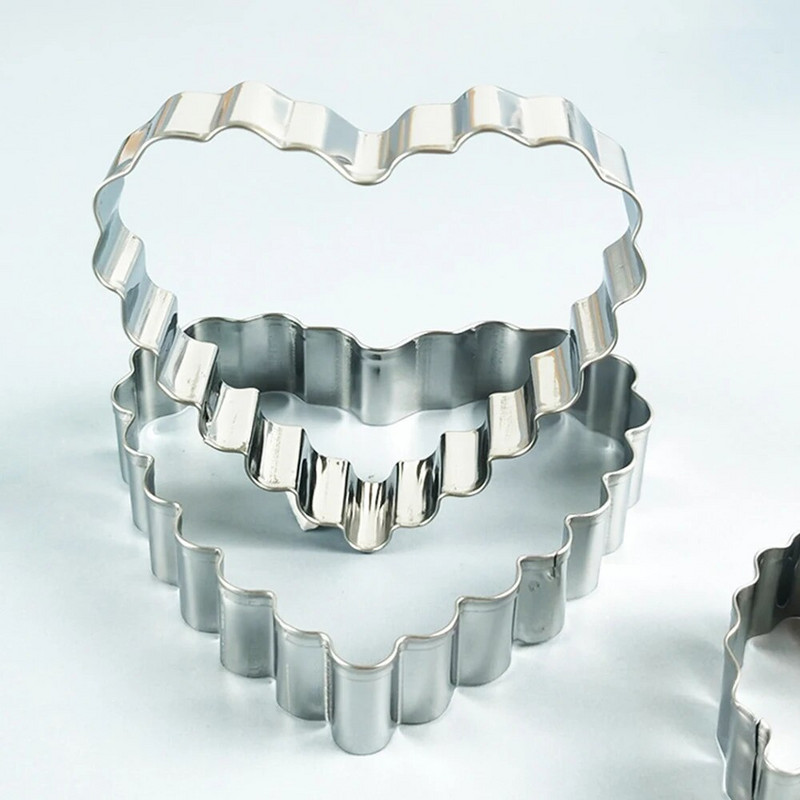 Rinkinys (3 vnt. / 5 vnt.) 430 nerūdijančio plieno sausainių formelių putėsiai, apskritimas animacinio filmo formos angelo lokio pjaustymo formų kepimo įrankis