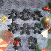 Komplekt (5 tk) 430 roostevabast terasest jõuluküpsiste vorm, 5-osaline Creative Mousse, ringikujuline puuviljalõikuskomplekt