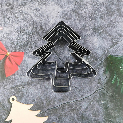 Komplekt (5 tk) 430 roostevabast terasest jõuluküpsiste vorm, 5-osaline Creative Mousse, ringikujuline puuviljalõikuskomplekt