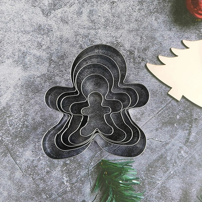 Komplekt (5 tk) 430 roostevabast terasest jõuluküpsiste vorm, 5-osaline Creative Mousse, ringikujuline puuviljalõikuskomplekt