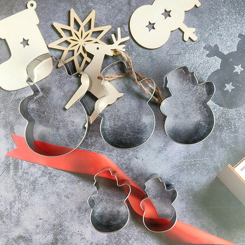 Komplekt (5 tk) 430 roostevabast terasest jõuluküpsiste vorm, 5-osaline Creative Mousse, ringikujuline puuviljalõikuskomplekt