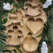 1 vnt kalėdinių sausainių formelės elniniams / sniego gniūžtėms / angelams iš nerūdijančio plieno sausainių pjaustytuvų, skirtų „Navidad“ vakarėliui „pasidaryk pats“ kepimo įrankiams