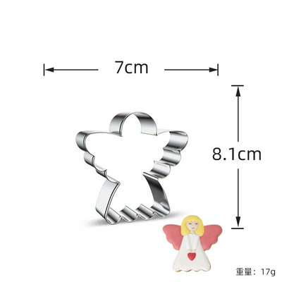 1 vnt kalėdinių sausainių formelės elniniams / sniego gniūžtėms / angelams iš nerūdijančio plieno sausainių pjaustytuvų, skirtų „Navidad“ vakarėliui „pasidaryk pats“ kepimo įrankiams