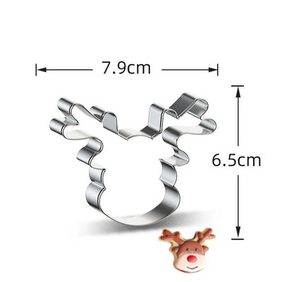 1 vnt kalėdinių sausainių formelės elniniams / sniego gniūžtėms / angelams iš nerūdijančio plieno sausainių pjaustytuvų, skirtų „Navidad“ vakarėliui „pasidaryk pats“ kepimo įrankiams