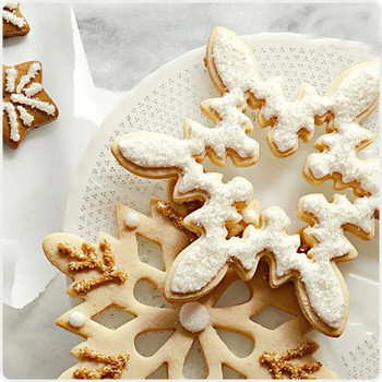 Τρισδιάστατη φόρμα για μπισκότα από ανοξείδωτο ατσάλι μεγάλη τρισδιάστατη χριστουγεννιάτικη νιφάδα χιονιού