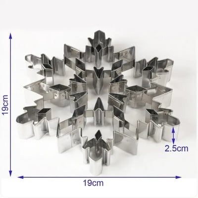 Nerūsējošā tērauda liela 3D Ziemassvētku sniegpārsla trīsdimensiju cepumu veidne