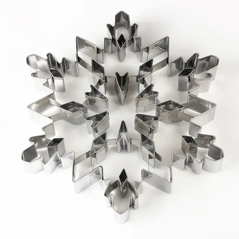 Roostevabast terasest suur 3D jõulude lumehelbe kolmemõõtmeline küpsisevorm