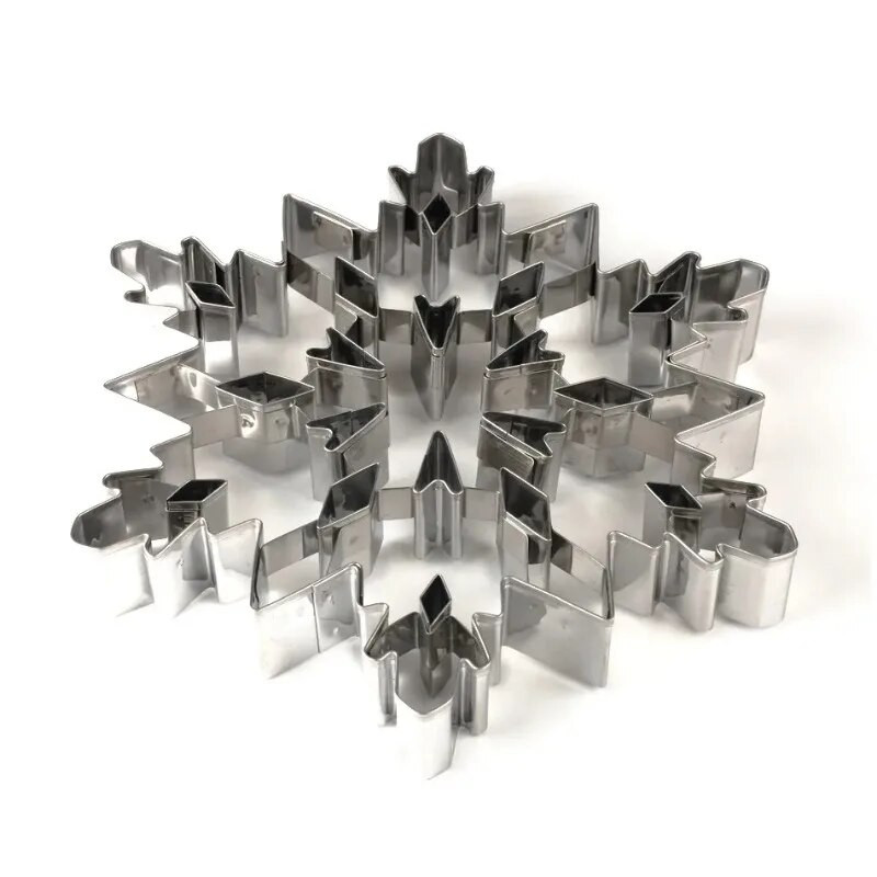 Roostevabast terasest suur 3D jõulude lumehelbe kolmemõõtmeline küpsisevorm