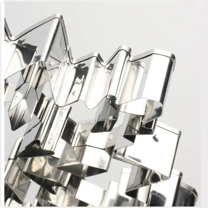 Roostevabast terasest suur 3D jõulude lumehelbe kolmemõõtmeline küpsisevorm