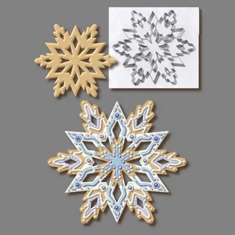 Nerūdijančio plieno 3D Kalėdų snaigių pyrago sausainių pjaustyklės formelės „pasidaryk pats“ kepimo konditerijos įrankis