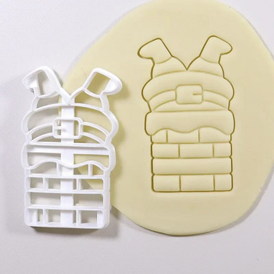 Naujas kalėdinis sausainių pjaustytuvas Kalėdų senelio formos antspaudas vaikams Kalėdų vakarėlio reljefinis sausainių formelių kepimo dekoro reikmenys