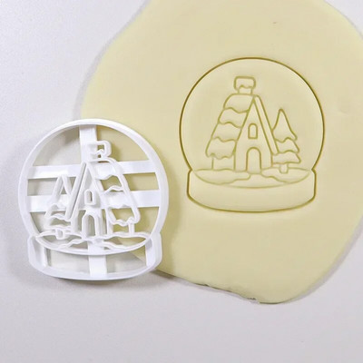 Naujas kalėdinis sausainių pjaustytuvas Kalėdų senelio formos antspaudas vaikams Kalėdų vakarėlio reljefinis sausainių formelių kepimo dekoro reikmenys