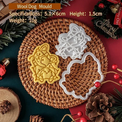 Jõulukoerte küpsisevorm Multifilm Corgi küpsiselõikur Pühade Fondant Koogi kaunistus Lõikevorm Küpsetustööriist Köögividinad