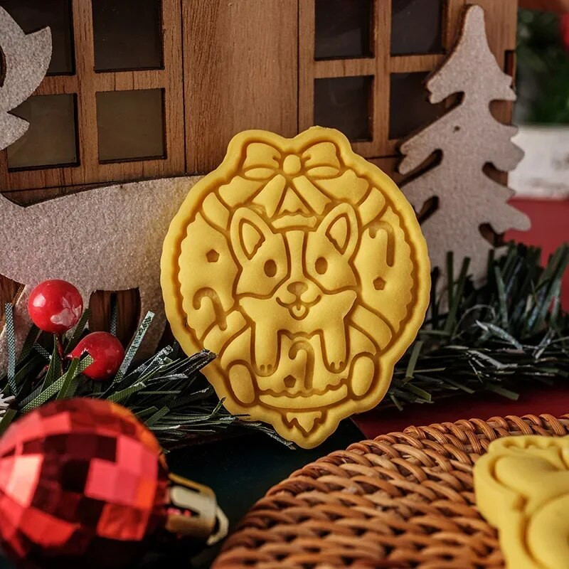 Jõulukoerte küpsisevorm Multifilm Corgi küpsiselõikur Pühade Fondant Koogi kaunistus Lõikevorm Küpsetustööriist Köögividinad