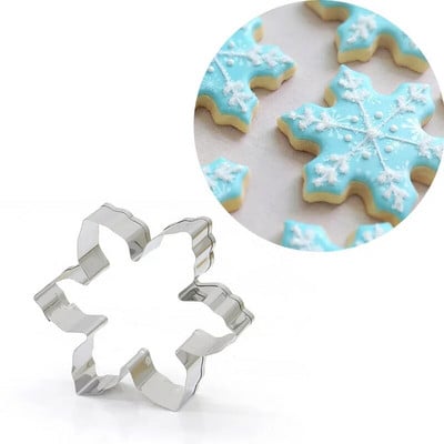 3D форма за бисквитки със снежинки Форми за бисквитки от неръждаема стомана Форма за печене Форма за печене на джинджифил Форма за бисквити за домашно великденско парти