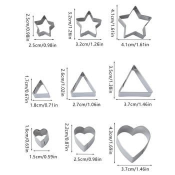 24 бр. Форми за бисквитки Комплект форми Направи си сам Резачка за бисквити от неръждаема стомана Геометрични форми Мини Кухня Аксесоари за печене Кухненски консумативи