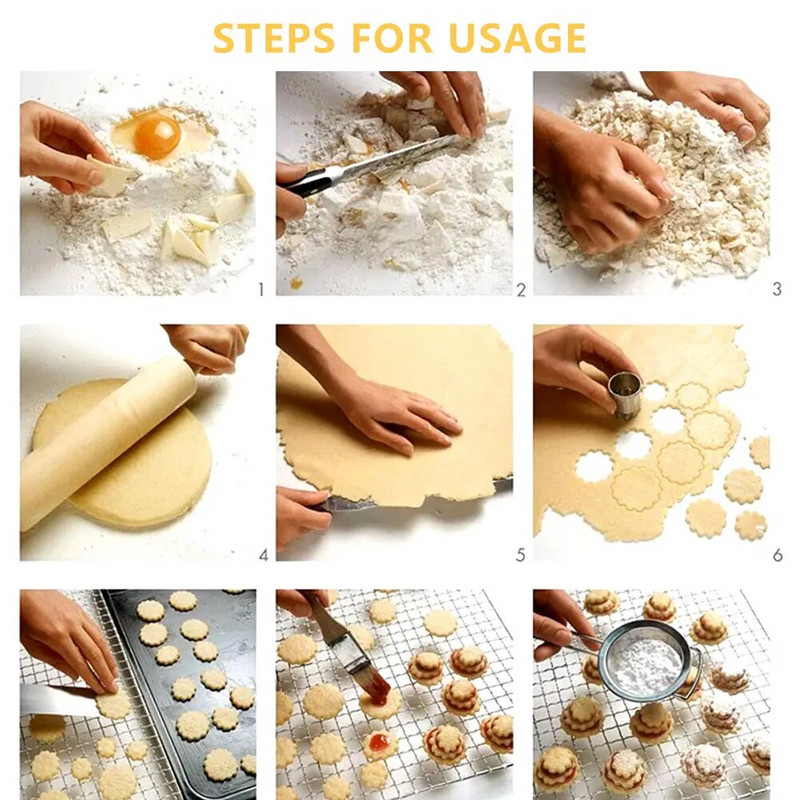 24 τμχ Σετ καλουπιών για μπισκότα κοπής από ανοξείδωτο ατσάλι DIY Γεωμετρικά σχήματα Mini Kitchen Baking AccsSuppliesKitchen