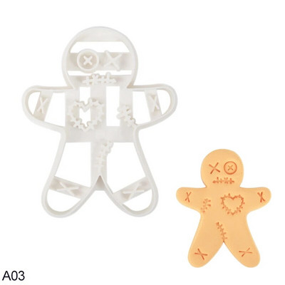 1 tk Halloweeni piparkoogimehe pealuu küpsiselõikur jõulude 3D plastist skelett küpsisevormi kondiitritooted multifilmi koogi kaunistus